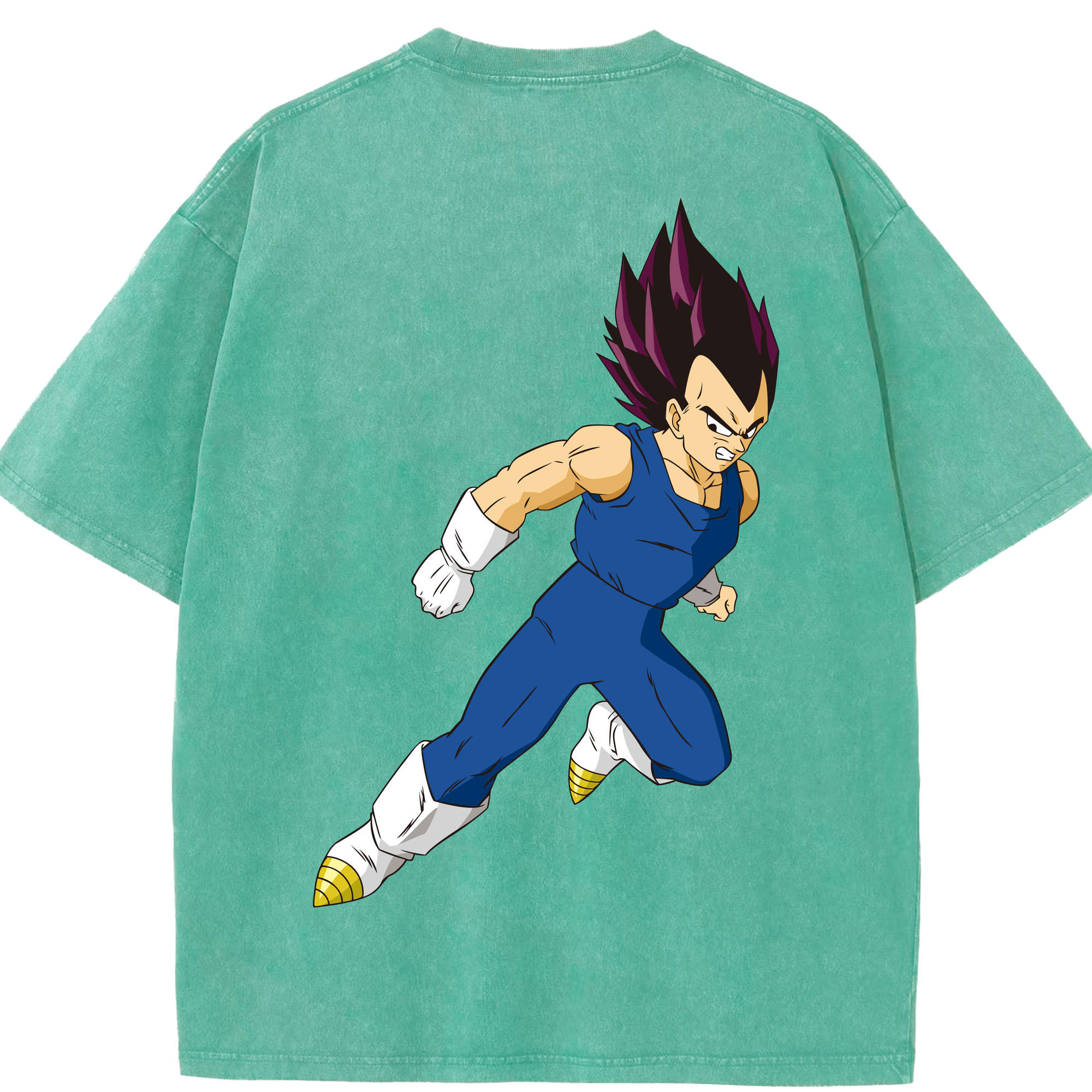 （画像用） ドラゴンボール ベジータ四世（Bejīta Yonsei）DRAGON BALL Vegeta IV 綿100% ヴィンテージ風 半袖Tシャツ（背面プリント）